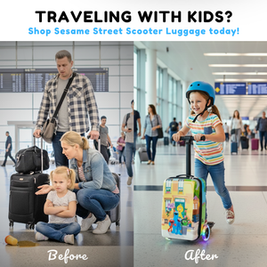 Sesame Street Gang 4-in-1 Detachable Scooter Luggage