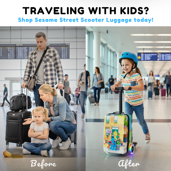 Sesame Street Gang 4-in-1 Detachable Scooter Luggage