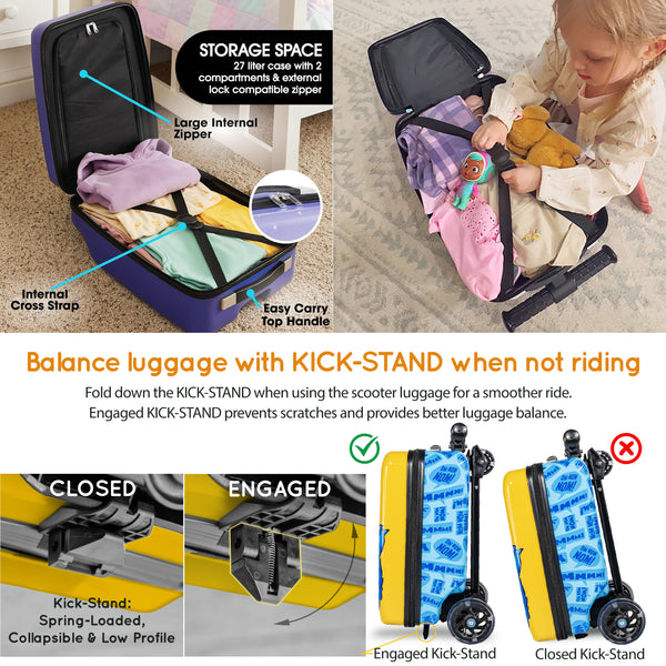 Cookie Monster 4-in-1 Detachable Scooter Luggage