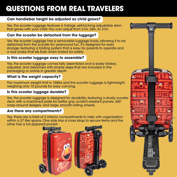 Elmo 4-in-1 Detachable Scooter Luggage