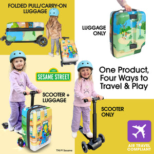 Sesame Street Gang 4-in-1 Detachable Scooter Luggage