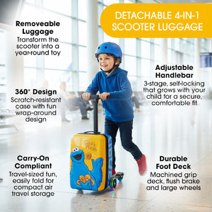 Cookie Monster 4-in-1 Detachable Scooter Luggage