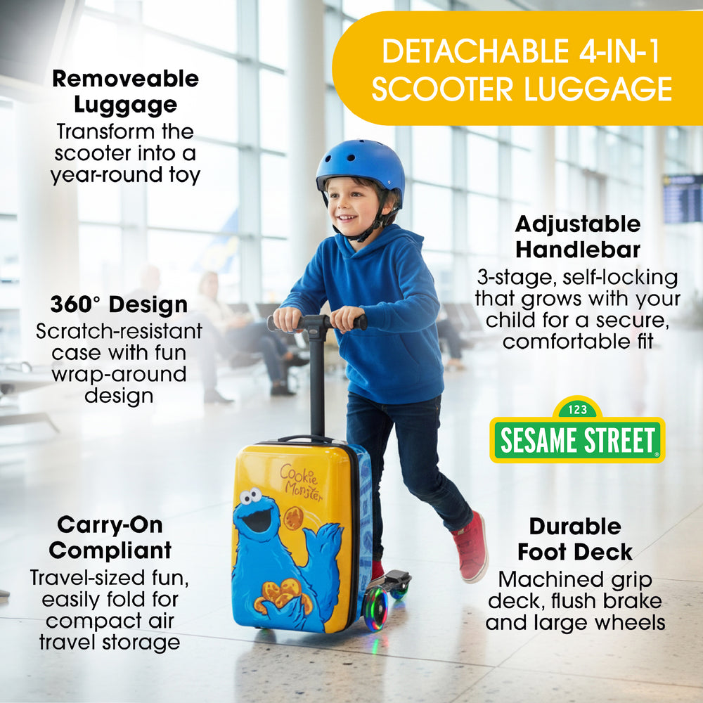 Cookie Monster 4-in-1 Detachable Scooter Luggage