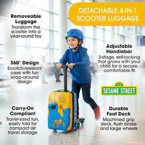 Cookie Monster 4-in-1 Detachable Scooter Luggage