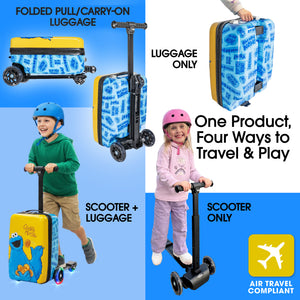 Cookie Monster 4-in-1 Detachable Scooter Luggage