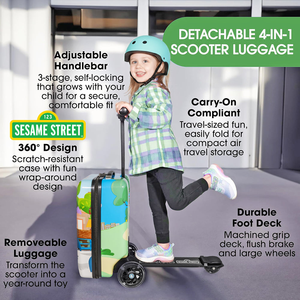 Sesame Street Gang 4-in-1 Detachable Scooter Luggage
