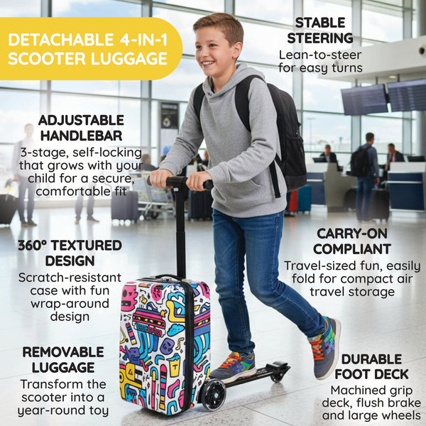 Graffiti 4-in-1 Detachable Scooter Luggage